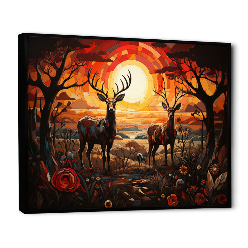 African Vibrant Pastel - Art africain, reproduction d'art mural, H 16 po x l 32 po x P 1 po, Cadre flottant noir