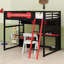 Lit mezzanine en bois avec bureau-879620464