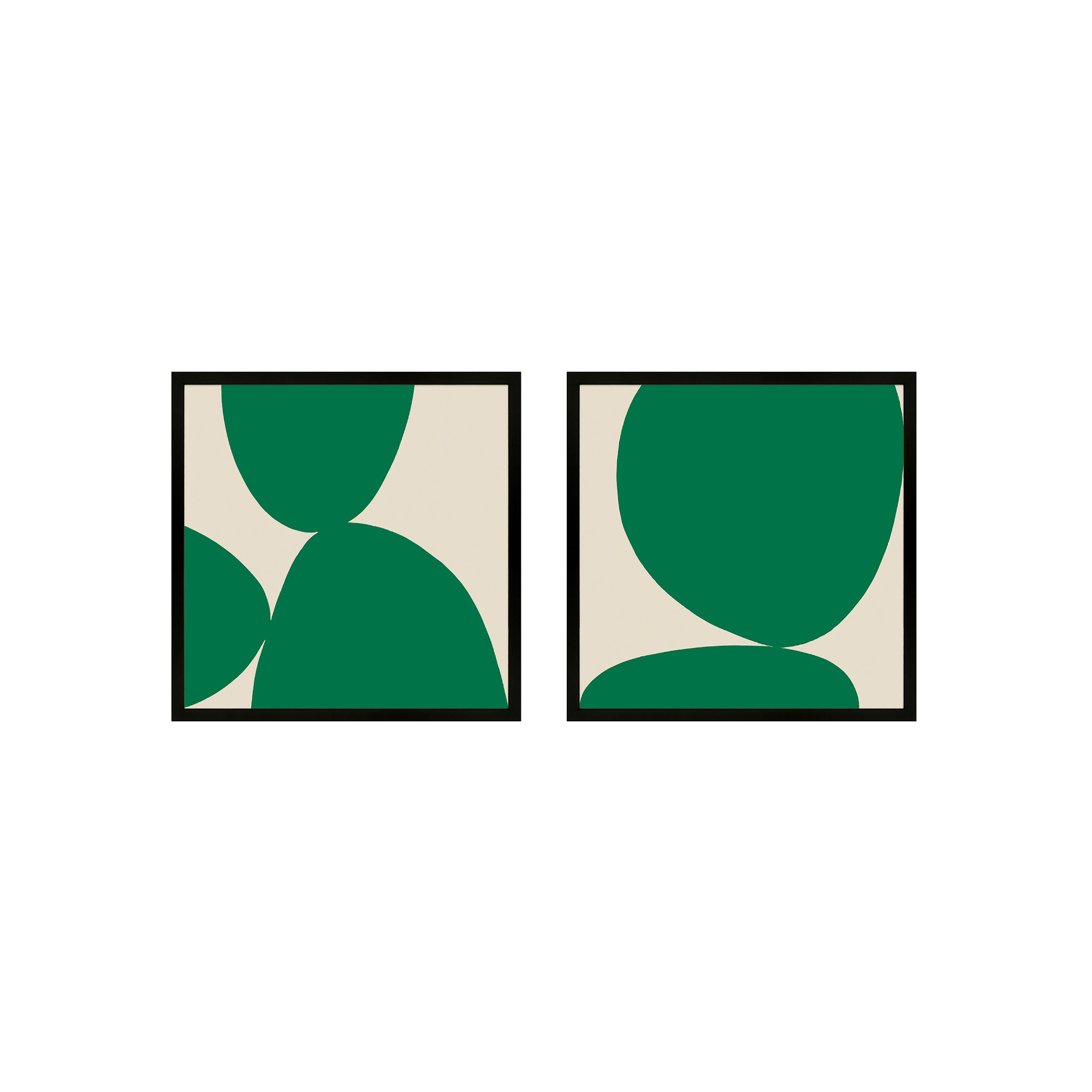 Green Ink. Set Of 2 by Lee Lessem, Black Framed, 44" H x 44" W x 1.25" D