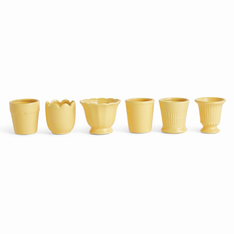 MINI CACHEPOTS MIRABELLE, ENSEMBLE DE 6, Jaune