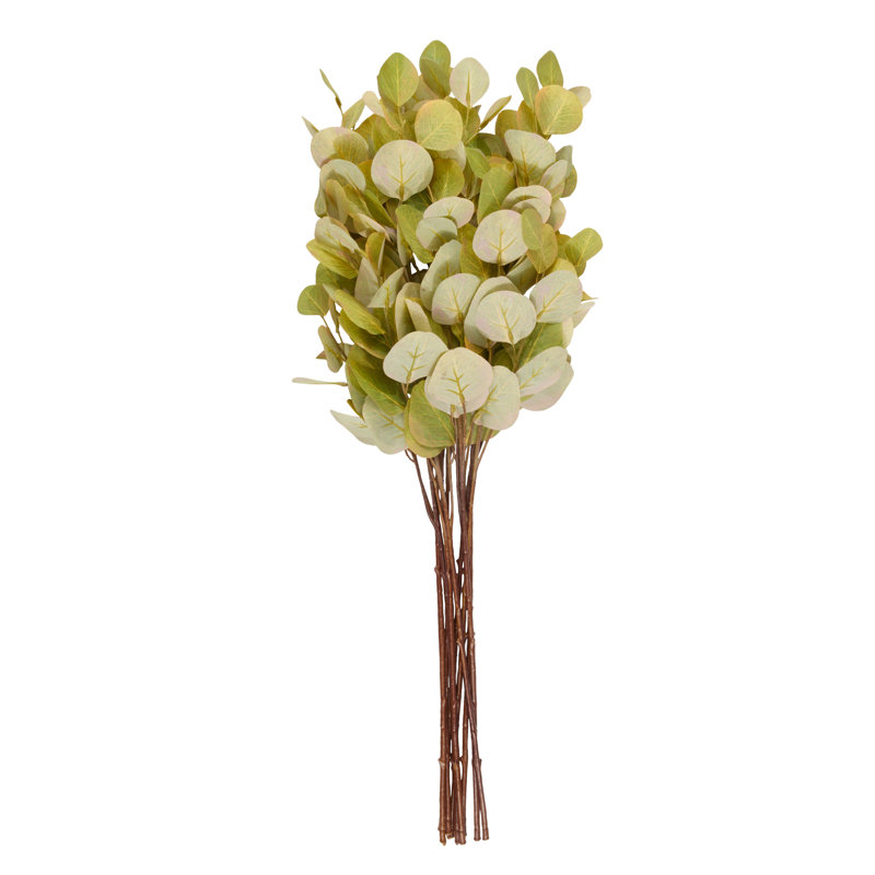 Polyester grand feuillage artificiel tige d'eucalyptus, Vert clair