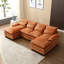 Grand canapé modulaire moderne en U en chenille avec conception réversible et fabrication durable pour un confort spacieux-550771087