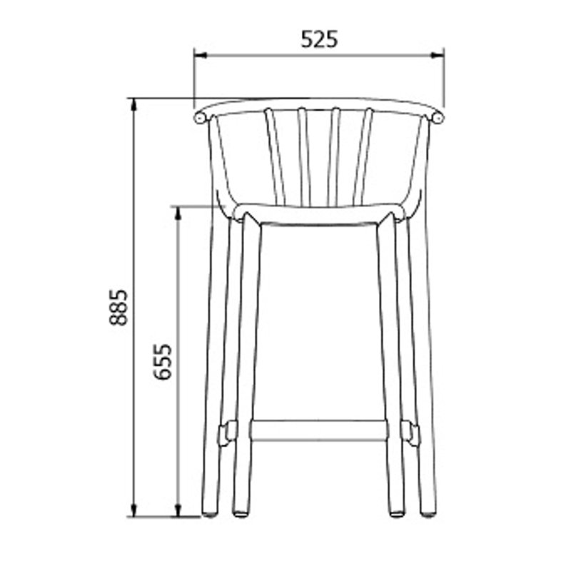 Woody Outdoor Bar Stool, Red, 4, 25.79"
