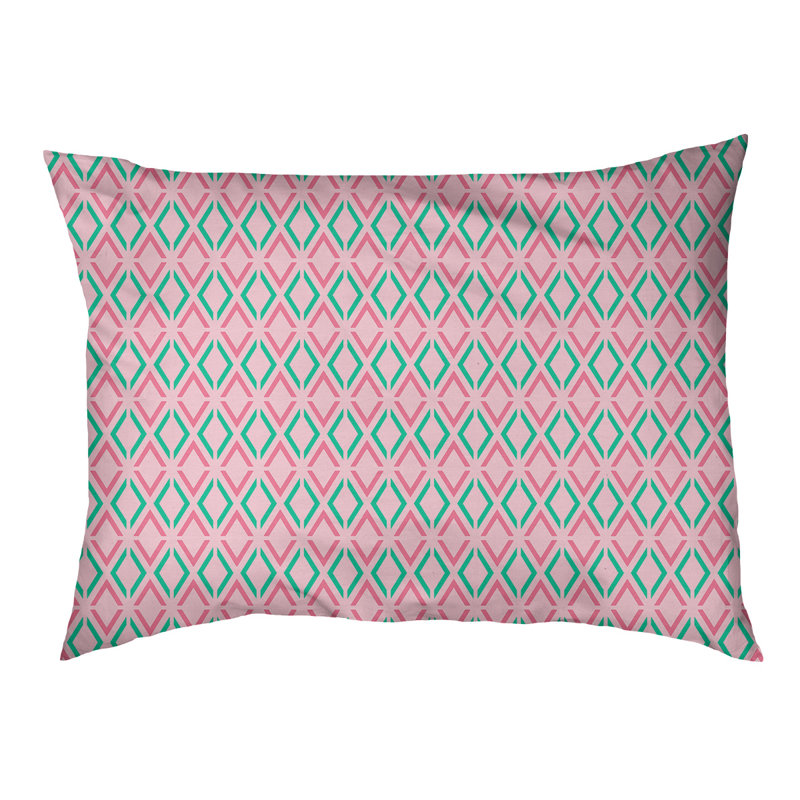 Coussin Byrge, Moyen (L 29,5 po x P19,5 po x H 9,5 po), Rose / sarcelle