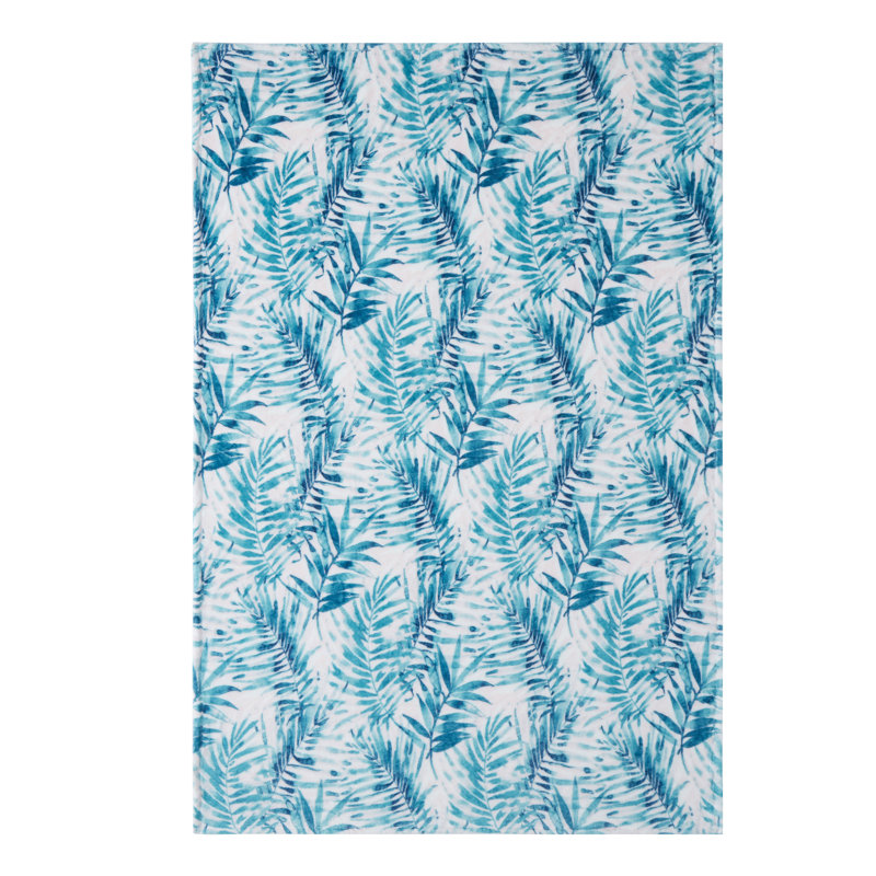 Keanu Tropical Leaf Plush Throw, 50" x 70"