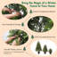 Ensemble de 3 sapins de Noël pré-illuminés de 60 cm, 90 cm et 120 cm avec lumières chaudes, pot robuste et branches retombantes pour une décoration de Noël à plusieurs niveaux
