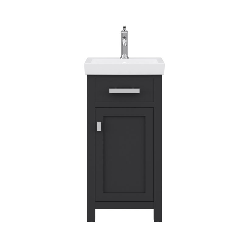 Robinet de meuble-lavabo simple 18 po Prestwyck Mia, Argent, Espresso