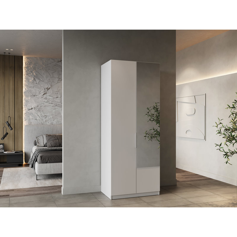 Nyback 2 Door Manufactured Wood Wardrobe, White