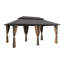 Pavillon de jardin en aluminium 14 po x 22 pi avec toit en acier galvanisé, rideaux et moustiquaire pour patio, jardin et cour arrière-124582887