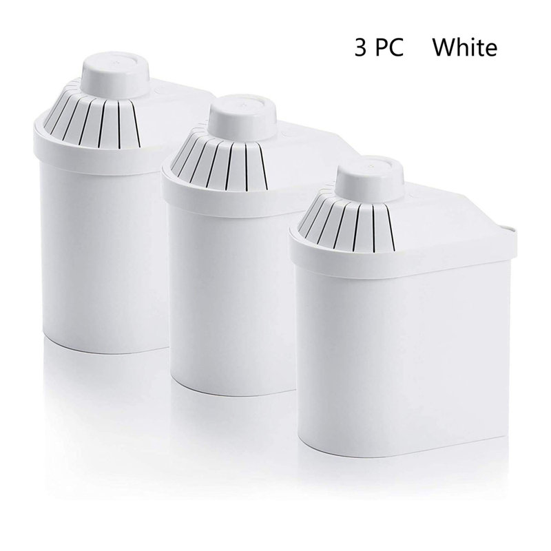 Filter Replacement For Pitcher (Pack Of 3) - Removes Fluorides, Chlorine, Heavy Metals - Filters 400 Litres Of Tap Water - Replace After 3 Months - CE, ROHS, SGS Certified Water Filter