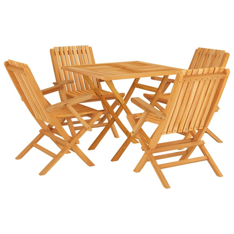 Bescott 4 - Person Teak Patio Dining Set with Square Table