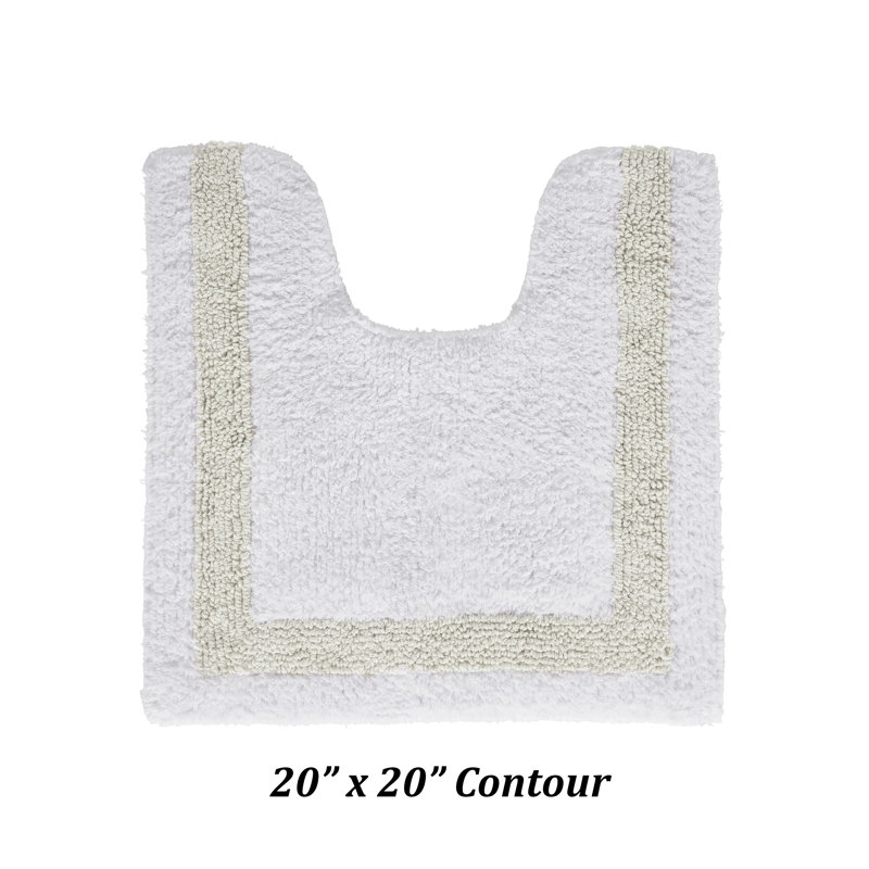 Tapis pour salle de bain Widman, Contour 20 po x 20 po, Blanc/Ivoire