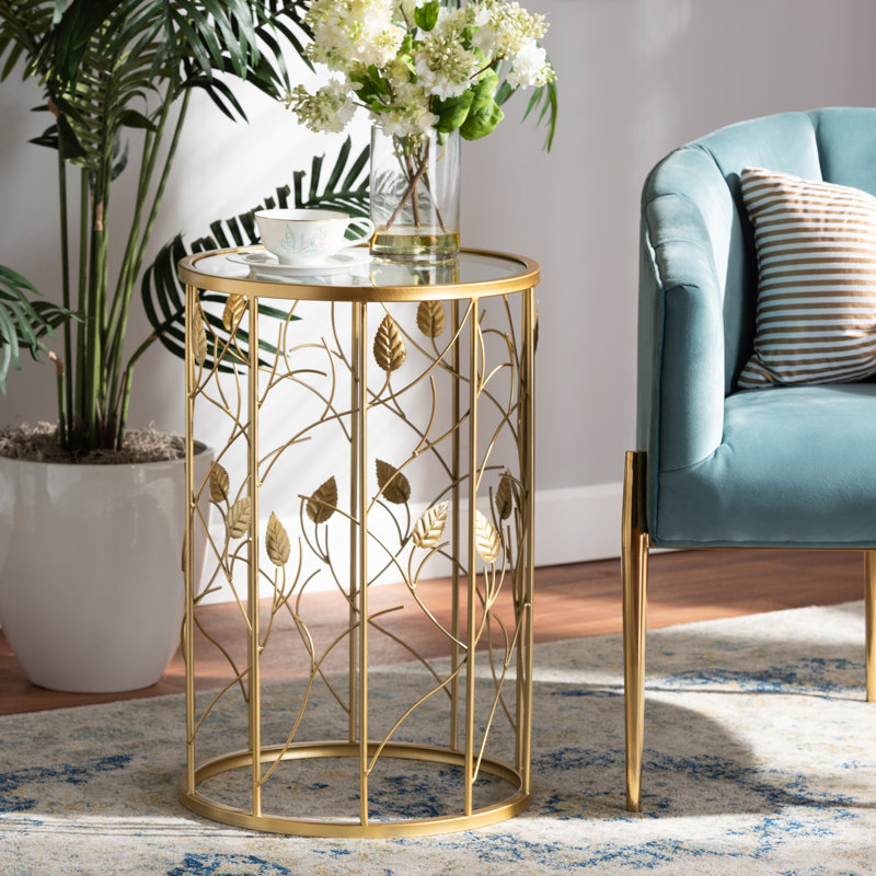 Glass Top Frame End Table