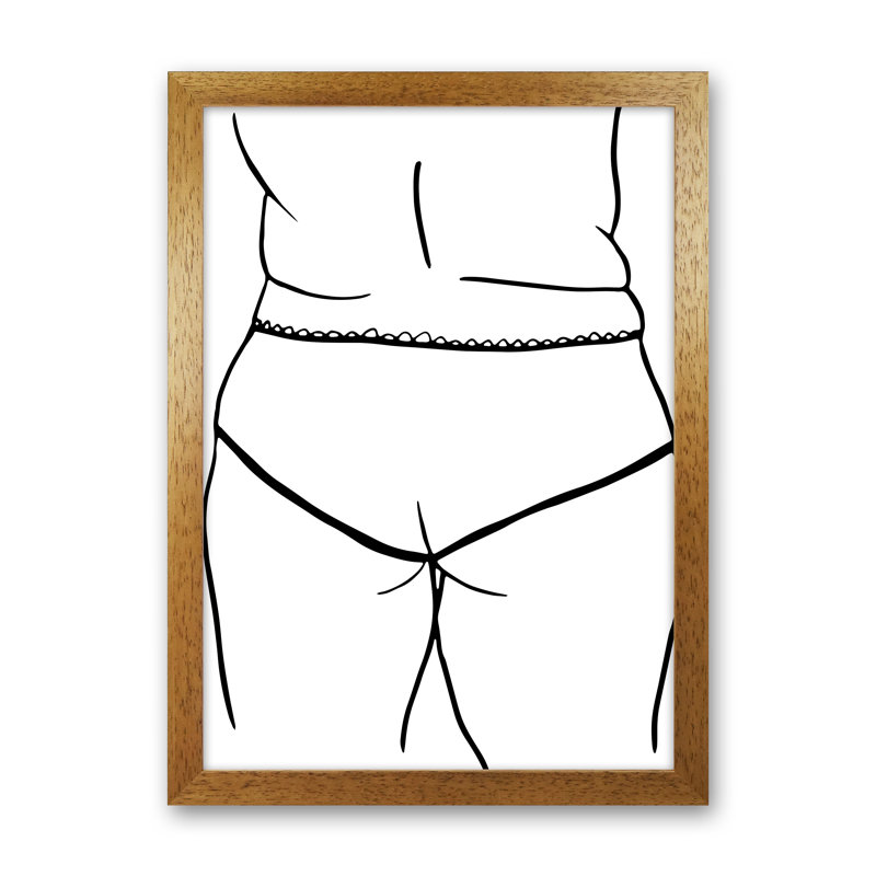 Curvy Female Back 2 by Planeta444 - Print, Brown Framed, 63cm H x 46cm W x 3cm D