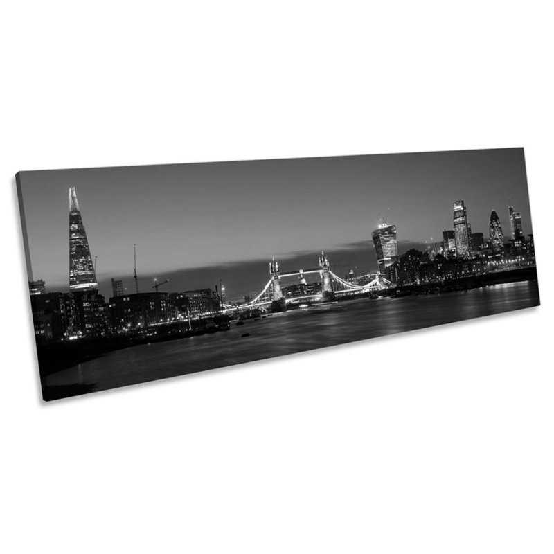 City Of London Tower Bridge Skyline - Wrapped Canvas Panoramic Print, 30.48cm H x 91.44cm W x 2cm D