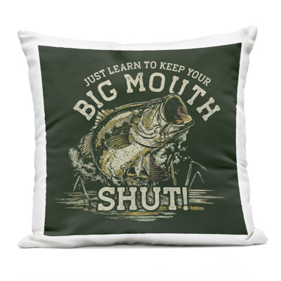 Keep Big Mouth Shut Outdoor Printed Pillow design by Jedco Brands, Inc.