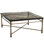 Modern Cirrus 36" Square Cast Glass Top Antique Brass Aluminum Base Cocktail Table