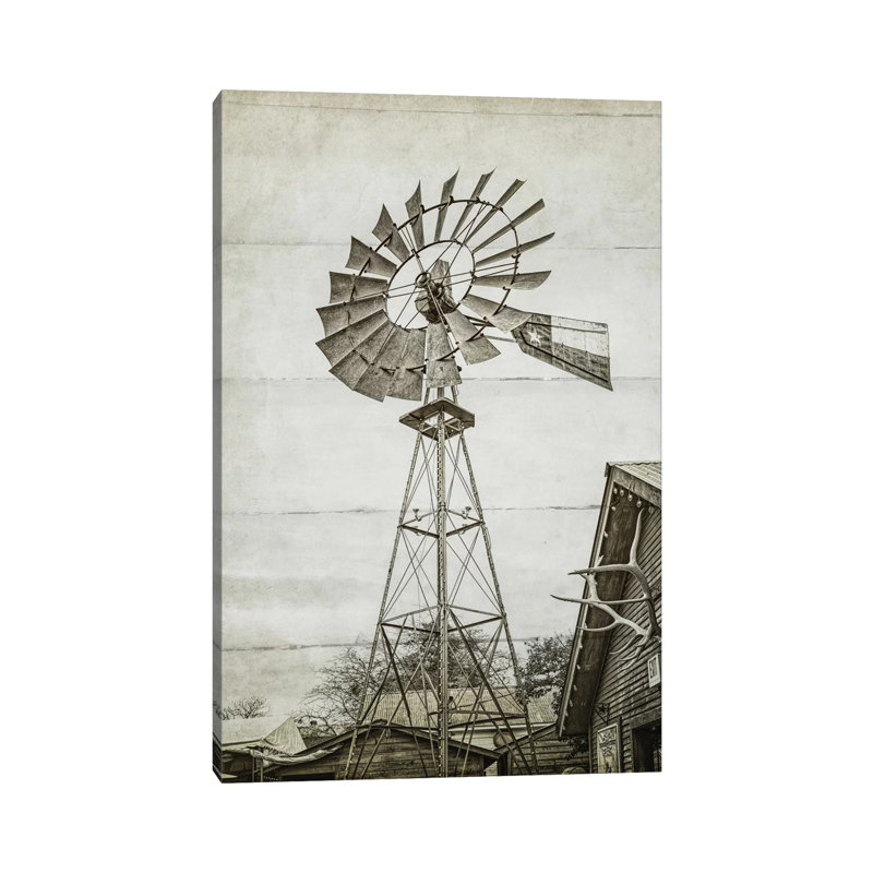 Windmill Waterpump by Graffi*Tee Studios - Wrapped Canvas Print, 20.32 cm H x 30.48 cm W