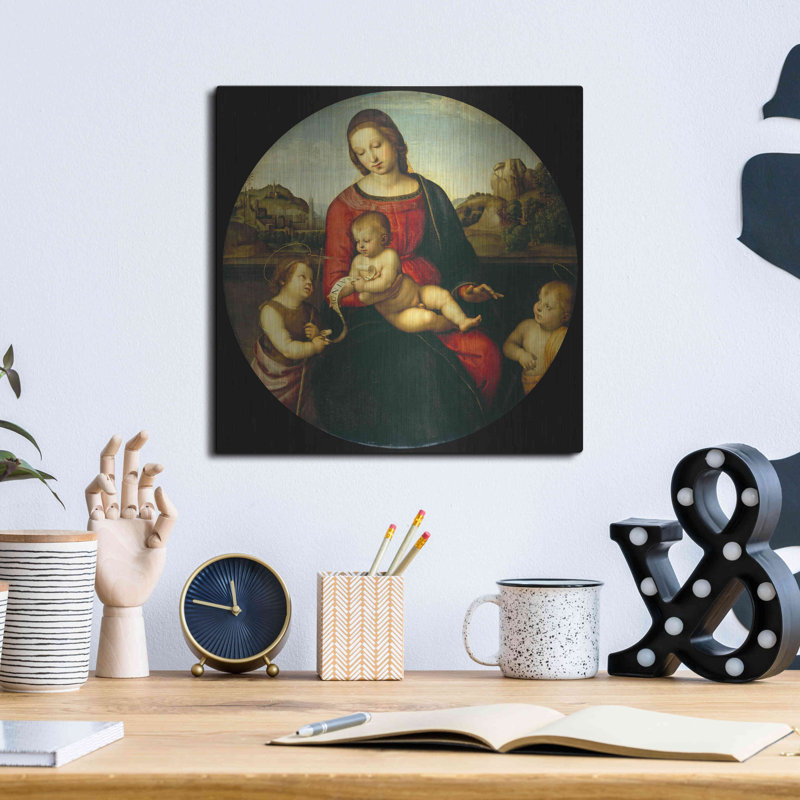 Raphael's Madonna with Child and Saints Metal Wall Art, 12" x 12"