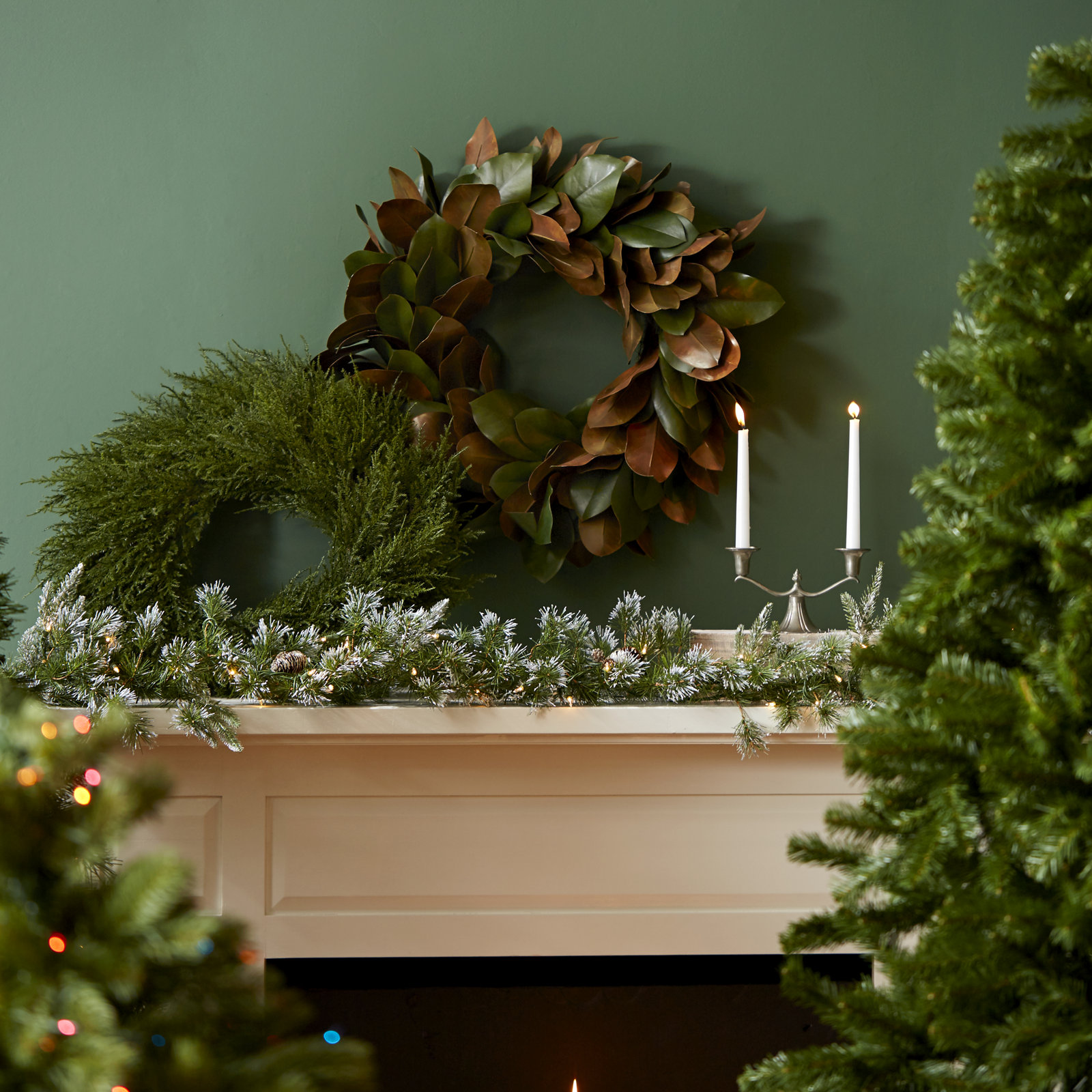 24'' Faux Cedar Wreath