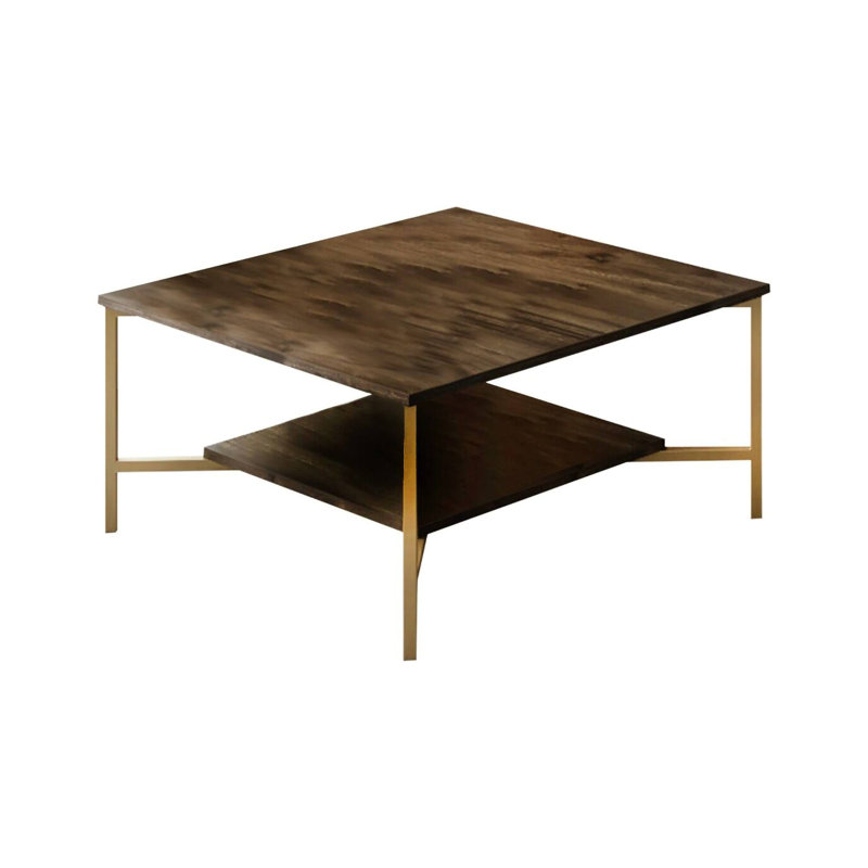 Abdelrahman Coffee Table, Walnut/Gold