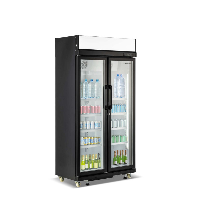 Hamilton Beach, 20,5 pieds cubes Refroidisseur à marchandise commerciale pour boissons, double porte vitrée, noir