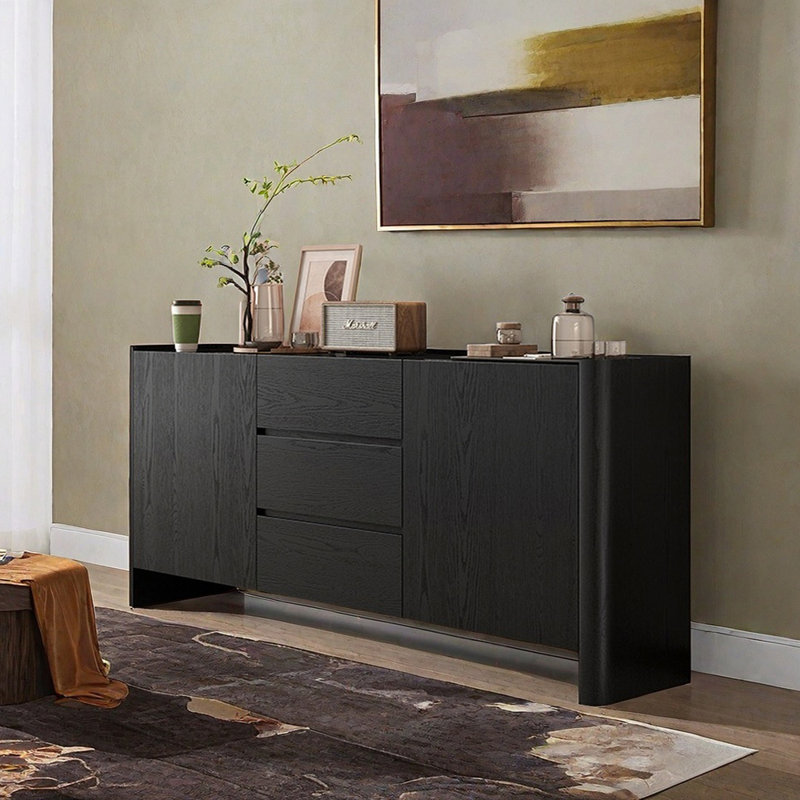 Classic Simple Style Sideboard, Black