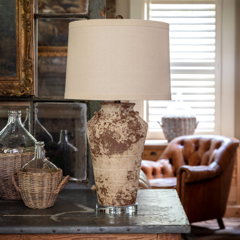 Ceramic Table Lamp With Linen Shade
