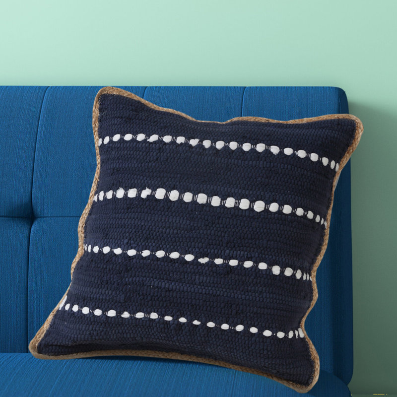 Dynita Baskin Geometric Pillow, Navy, 20" x 20", Polyester/Polyfill