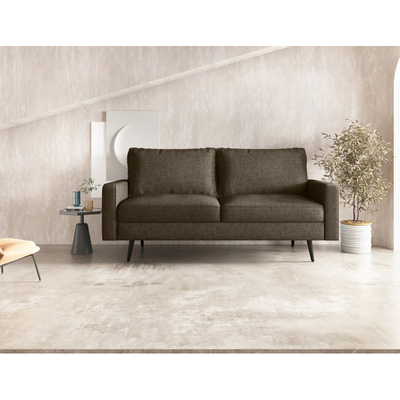 Canapé 70 avec accoudoirs carrés, Polyester lin