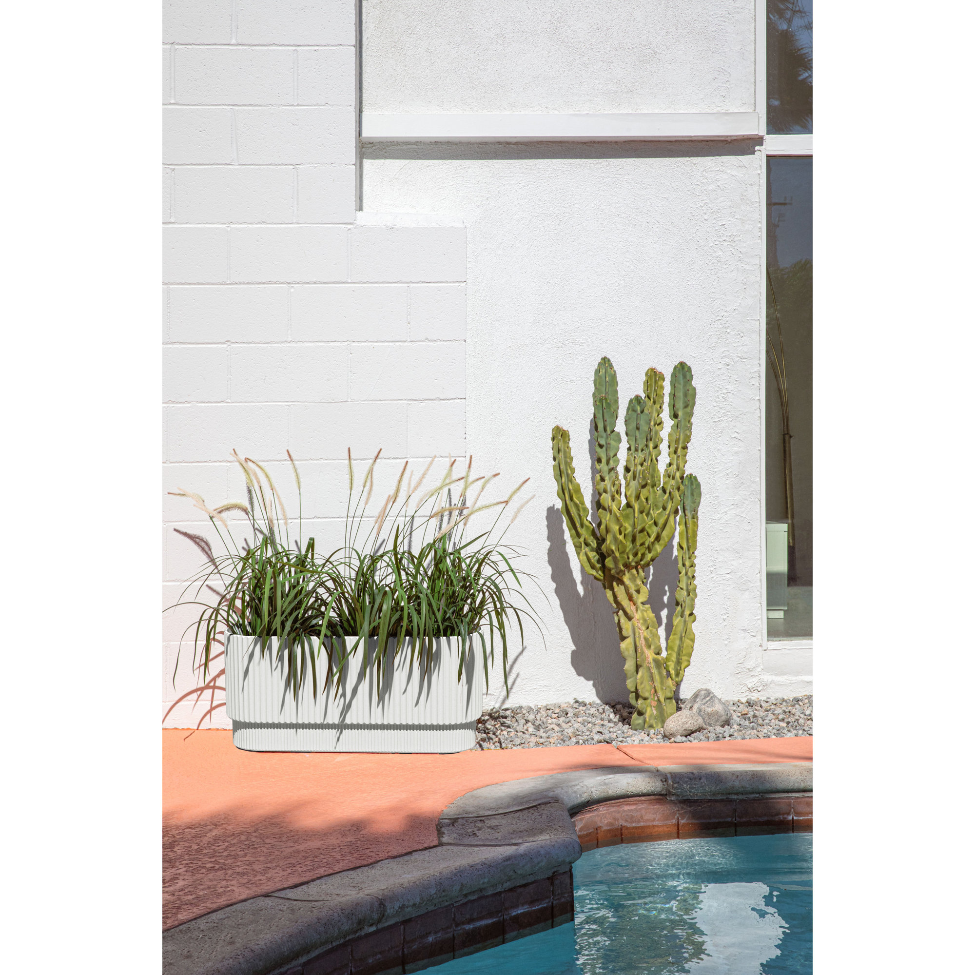 Demi Long Planter, 1, White