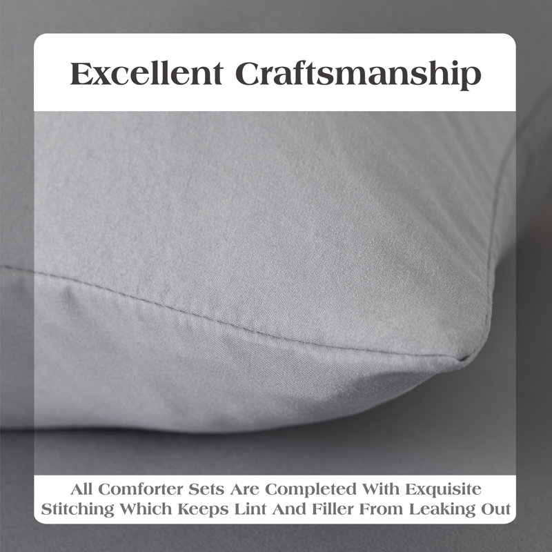 Cotton Standard Duvet Cover, Full Duvet Cover + 2 Standard Pillowcases, Light Gray