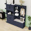 Combinaison armoire de rangement et arbre d'entrée, avec crochets, armoire de rangement, tablettes ouvertes et banc à chaussures-424835481