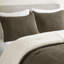 Édredon simple en chenille tricoté gaufré, 100%, 2 taies décoratives assorties, revers, lavable à la machine, literie et rembourrage de taille, dos, délavé, brunâtre-120478273
