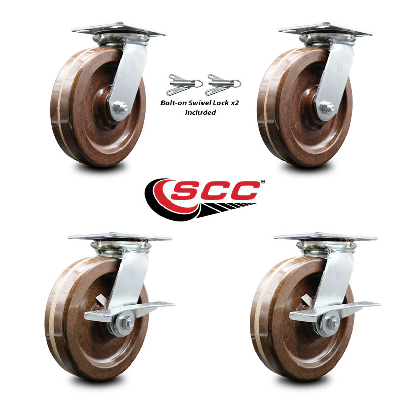 4-Piece High Temp Phenolic Caster Set