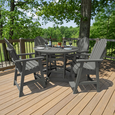 Anette 4-Person 48" Round, Counter-Height Dining Set
