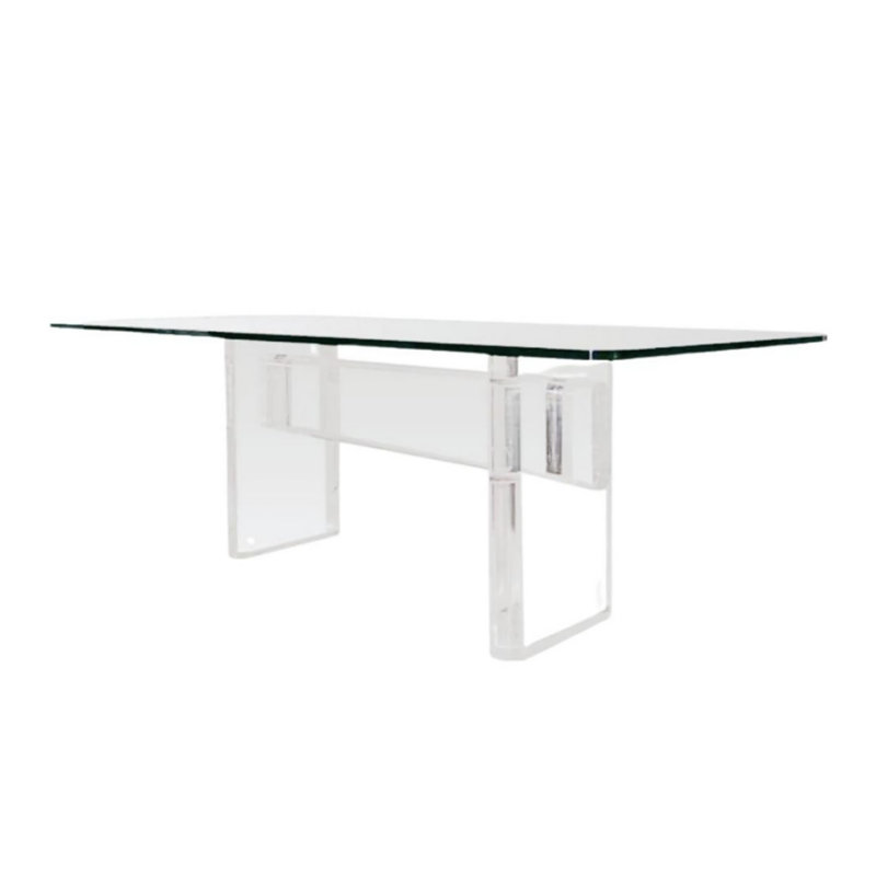Glass Top Console Table, 36" H x 60" W x 18" D