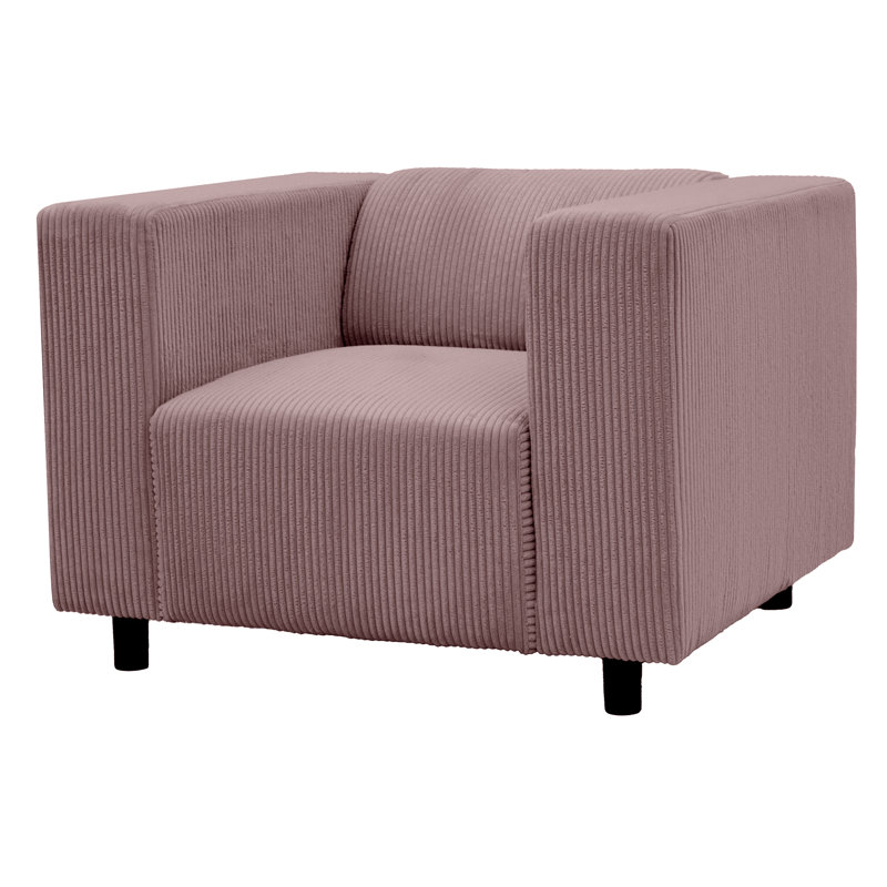 Upholstered Corduroy Club Chair, Dusty Pink