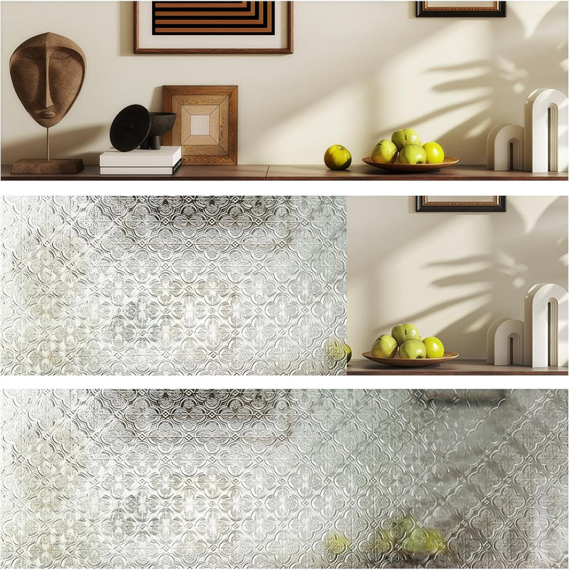 Glassy Petals Design Glass Accent Window Film, 17.3" H x 47.2" W