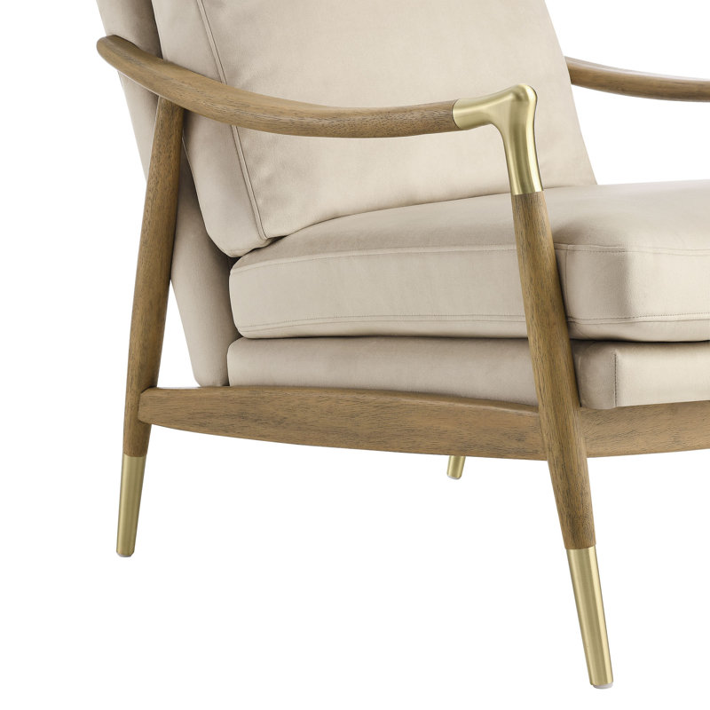 Langford Performance Velvet Accent Armchair, Almond Walnut Velvet