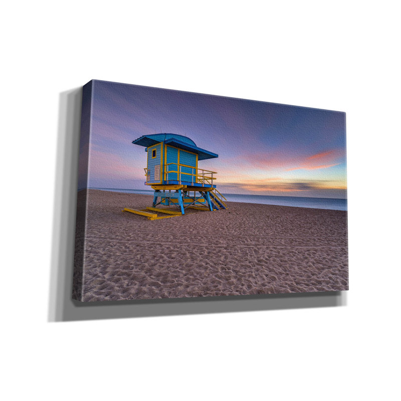«Dawn On South Beach» par Rick Berk, art mural sur toile, H 40 po x l 60 po