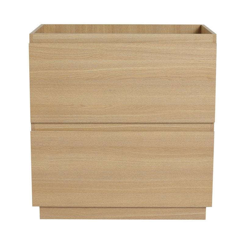 Meuble-lavabo de salle de bain sans lavabo, meuble-lavabo de salle de bain encastré moderne avec double tiroir, meuble-lavabo de salle de bain autoportant, bois d'ingénierie