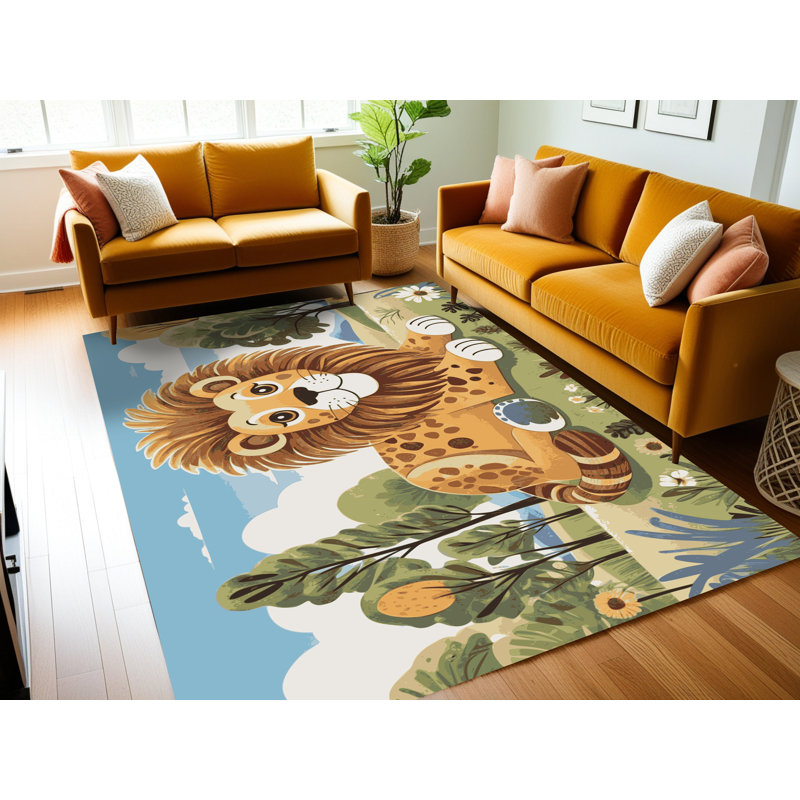 Tapis pour enfants 6 animaux Ginza, Tapis de couloir 2 pi x 4 pi