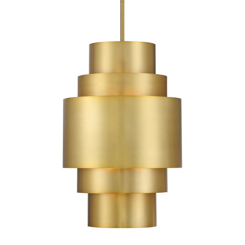 Everly Quinn Spyglass Terrace Soft Brass Pendant Light