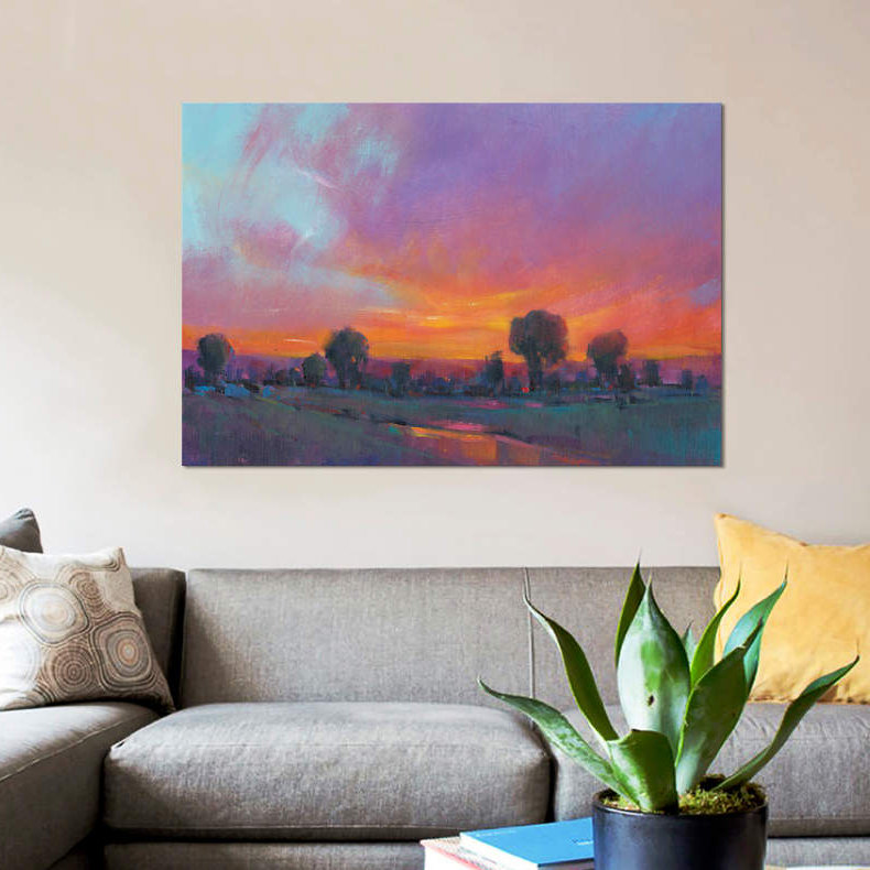 « flamboyant coucher de soleil i », reproduction de photo sur toile, H 8 po x l 12 po x P 0,75 po, Toile tendue