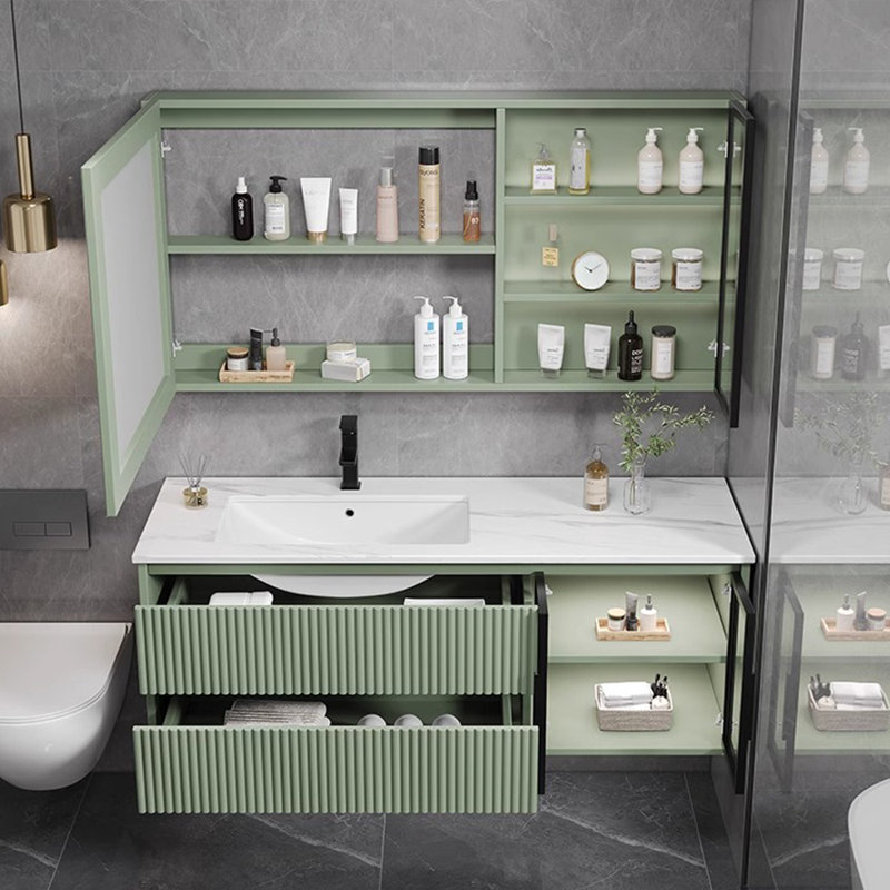 Armoire de salle de bain simple et multifonctionnelle, Vert