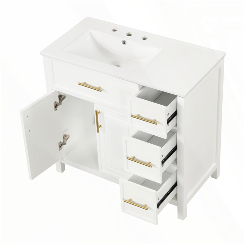 Meuble-lavabo 36 po avec comptoir d'évier, Blanc