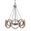 Lustre géométrique unique en bois 4 lumières