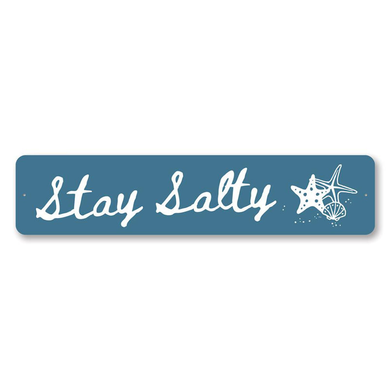 Plaque en aluminium Stay Salty Beach, H 6 po x l 24 po x P 0,06 po