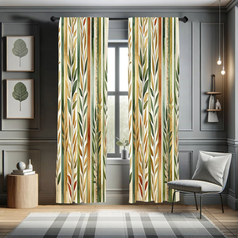 Paire de rideaux rayés East Urban Home, L 56 po x L 84 po